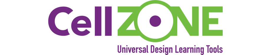 Cell Zone Logo with tagline Universal Design Learning Tools